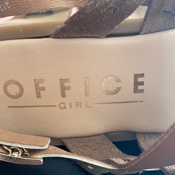 OFFICE GIRL Cheetah Print Brown Metallic Strap Sandals Size 36 - Picture 7 of 12